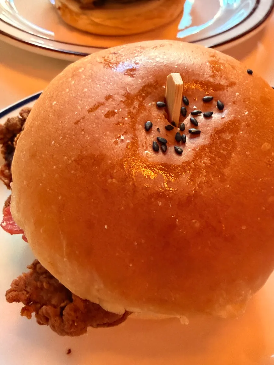 Chicken burger with spicy coleslaw