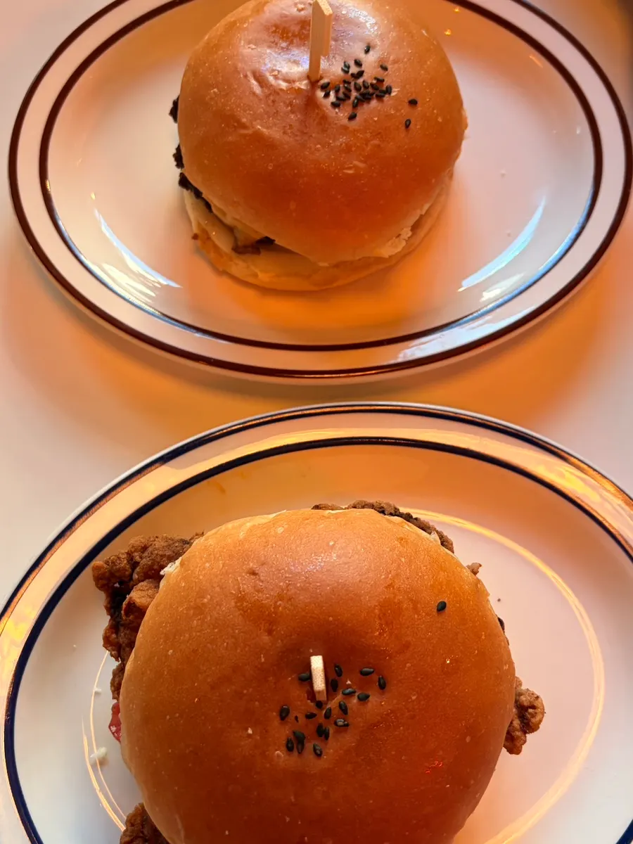 Juicy Korean beef cheeseburger