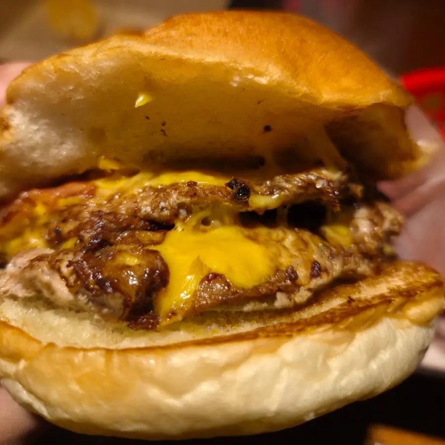 Double Bacon Cheeseburger eaten without ketchup