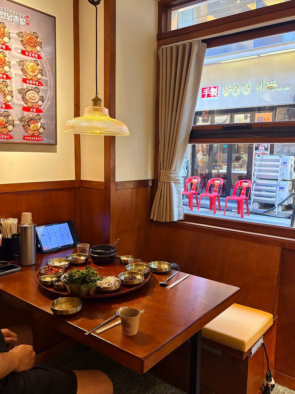 Long table for group work dinners