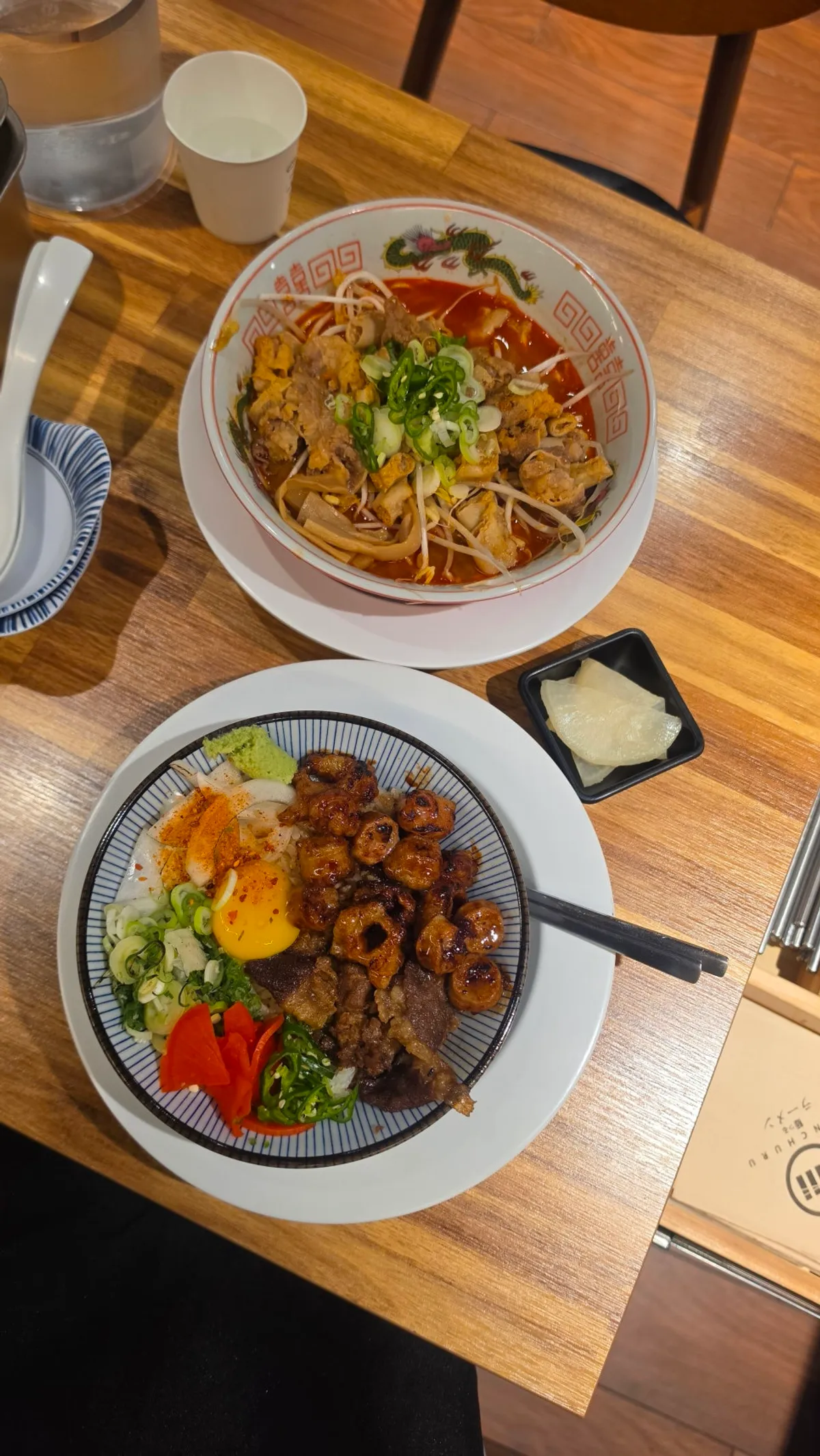 Signature ramen and rice bowl at Mentsuru Euljiro Branch