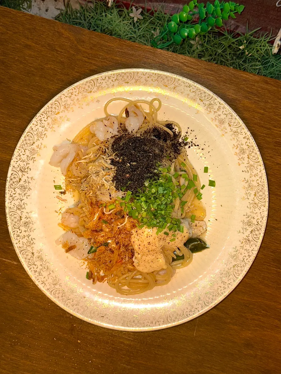 멸치 새우 백명란 오일파스타