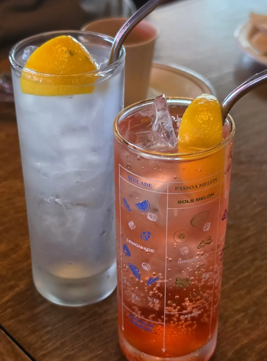 Cup poured with zero-sugar cola and cider