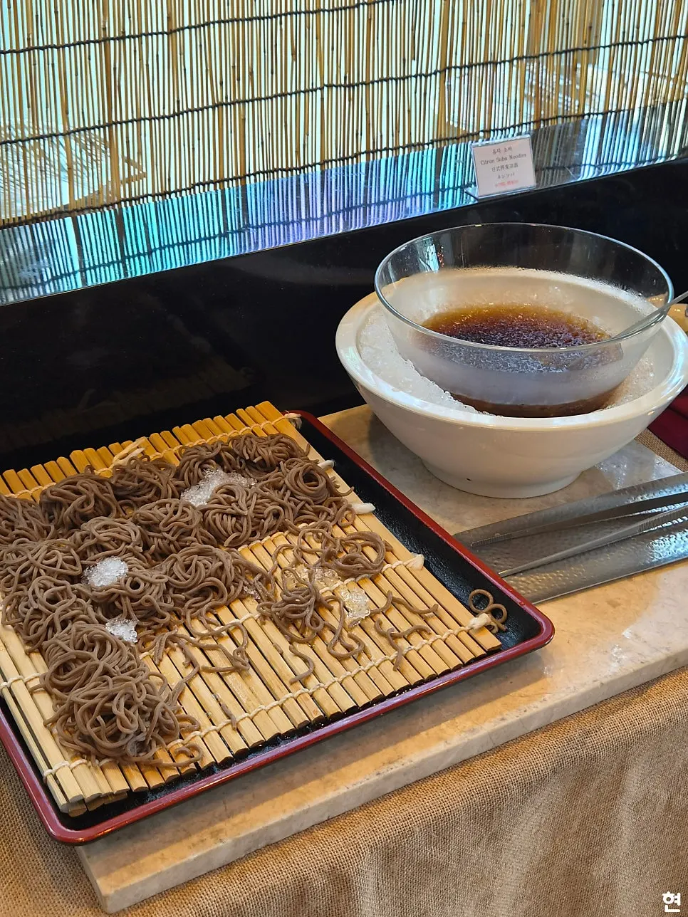 Futomaki rolls at the buffet