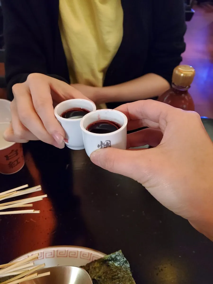 시원하게 나온 복분자와 생맥주