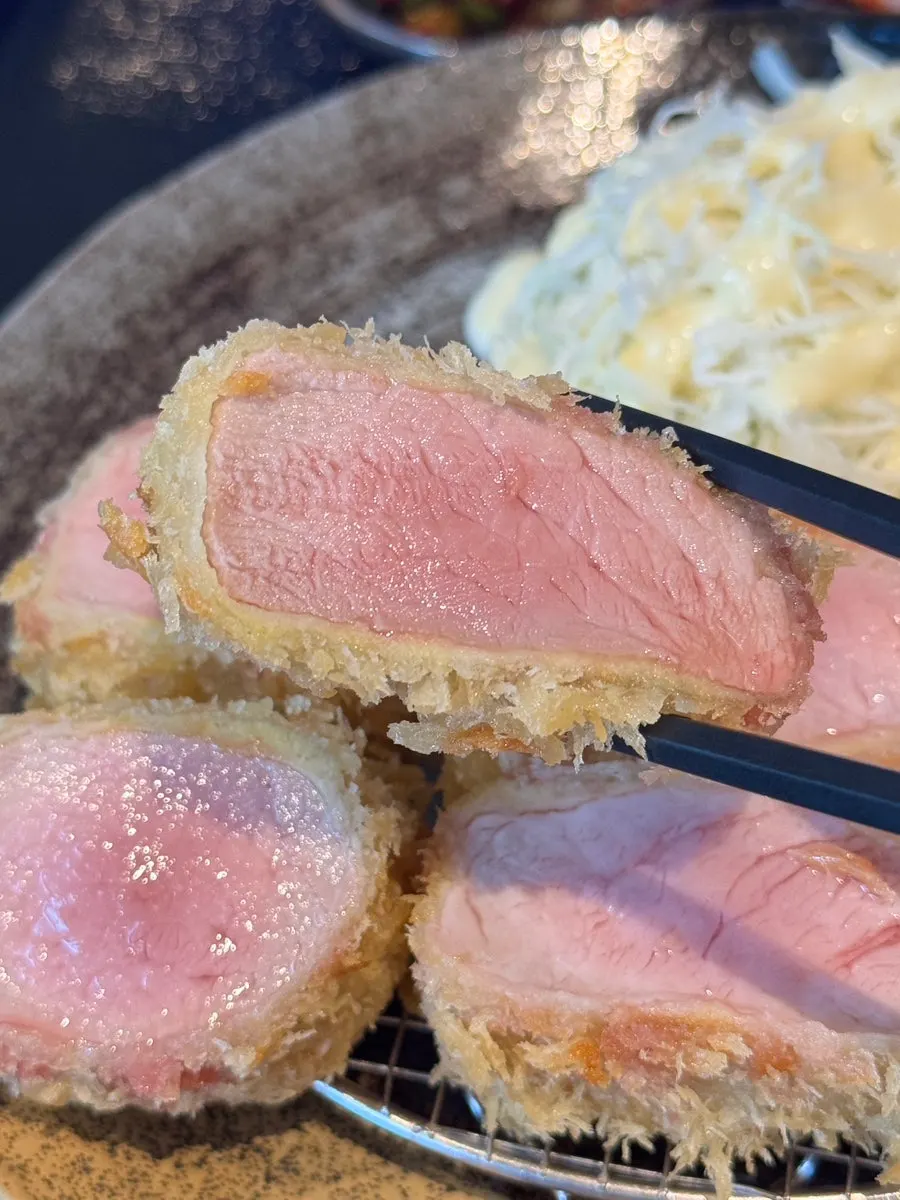 파김치와 소스를 곁들인 카츠 한상