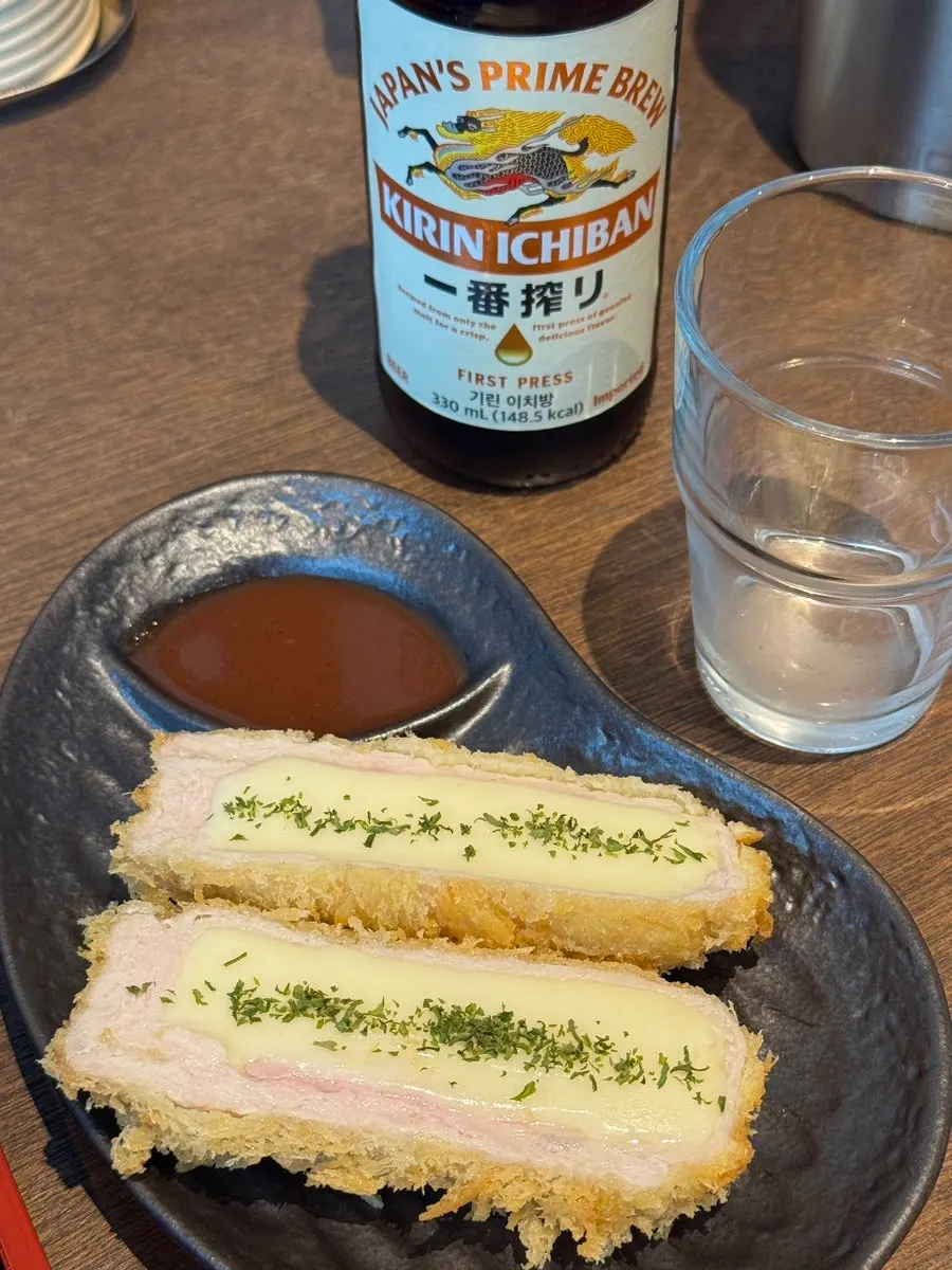 카츠와 기린 이치방 맥주