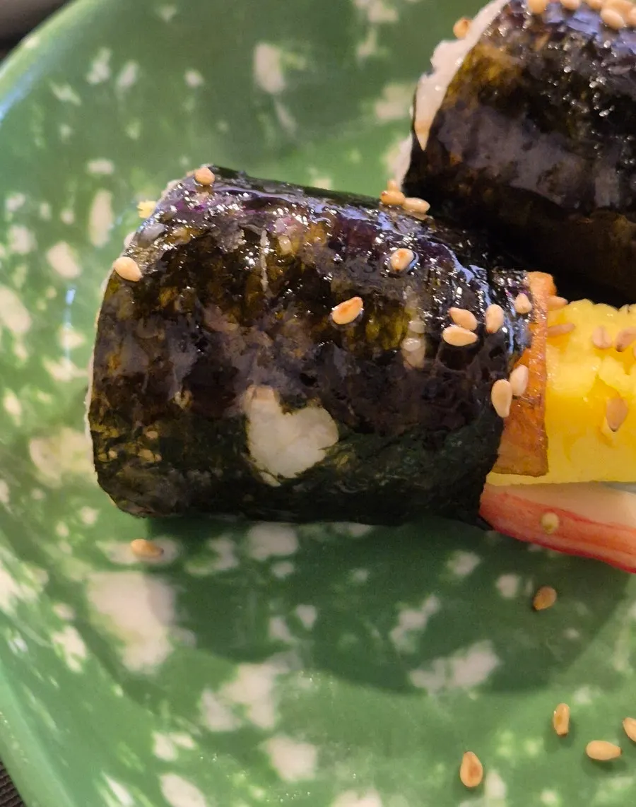 Mini gimbap showing a heart shape