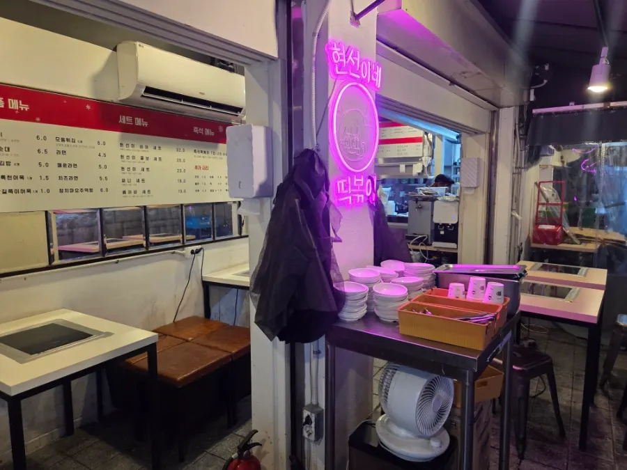Order kiosk and entrance door outside the restaurant