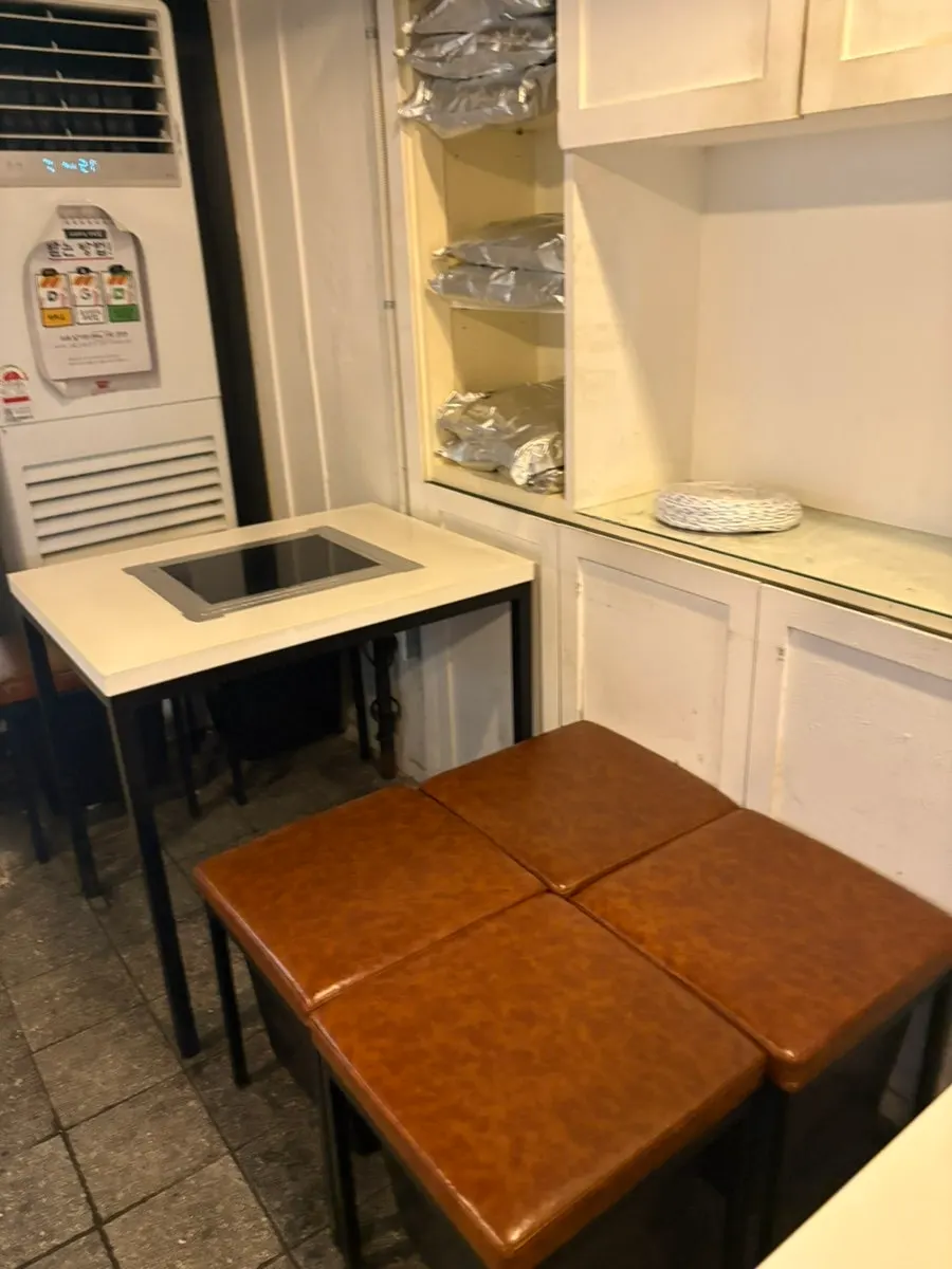 Table seating inside the snack bar