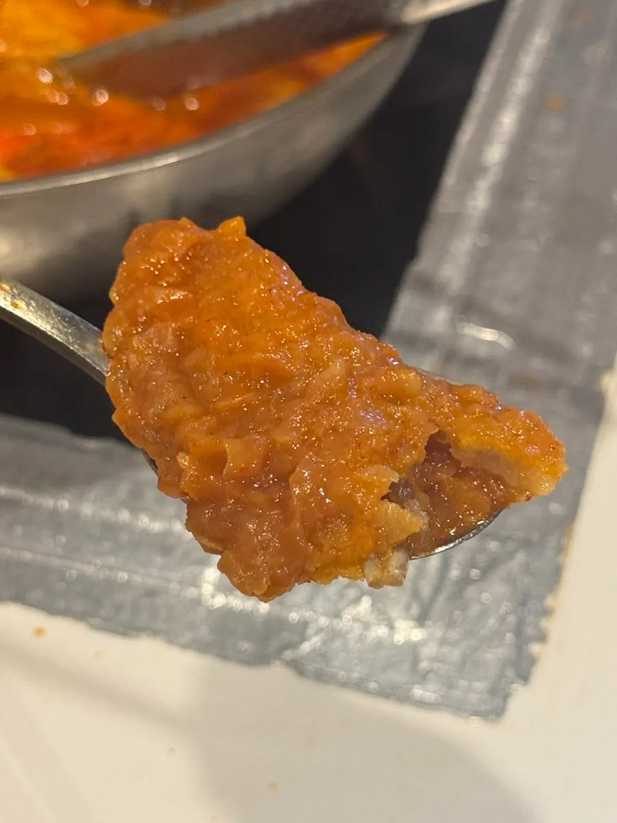 Cross-section of crispy fried mandu