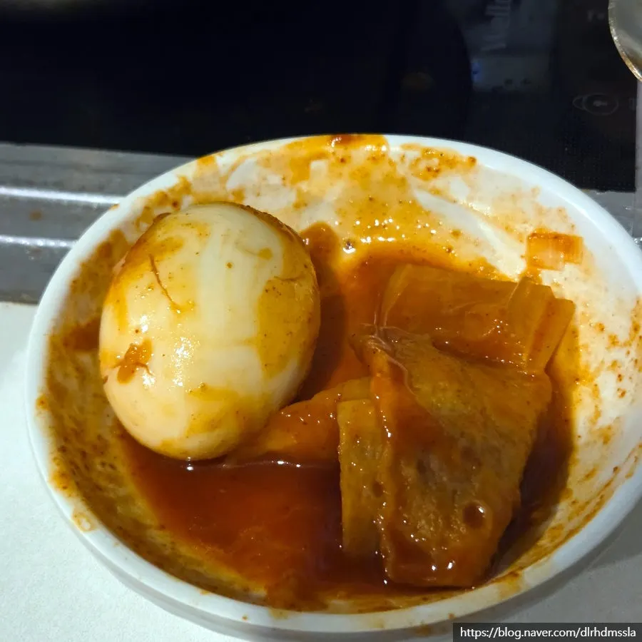A finished pot of instant tteokbokki