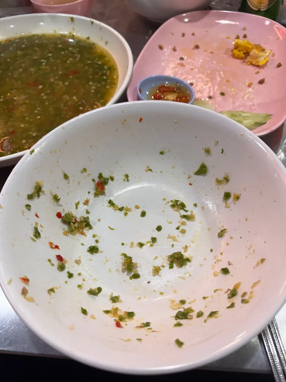Nearly empty plate of leng saep