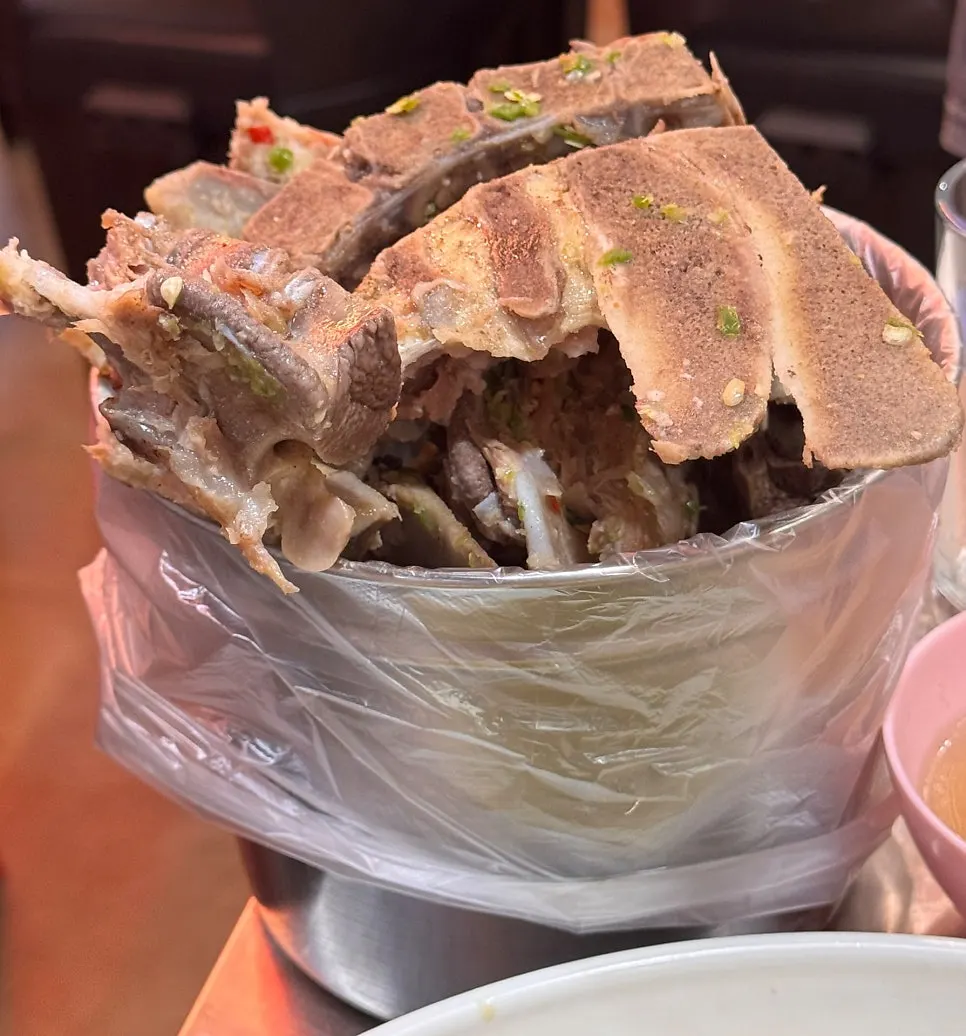 Bone bucket piled up like a mountain