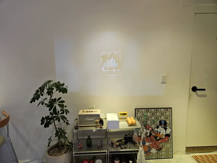 Corner of the shop decorated with small props