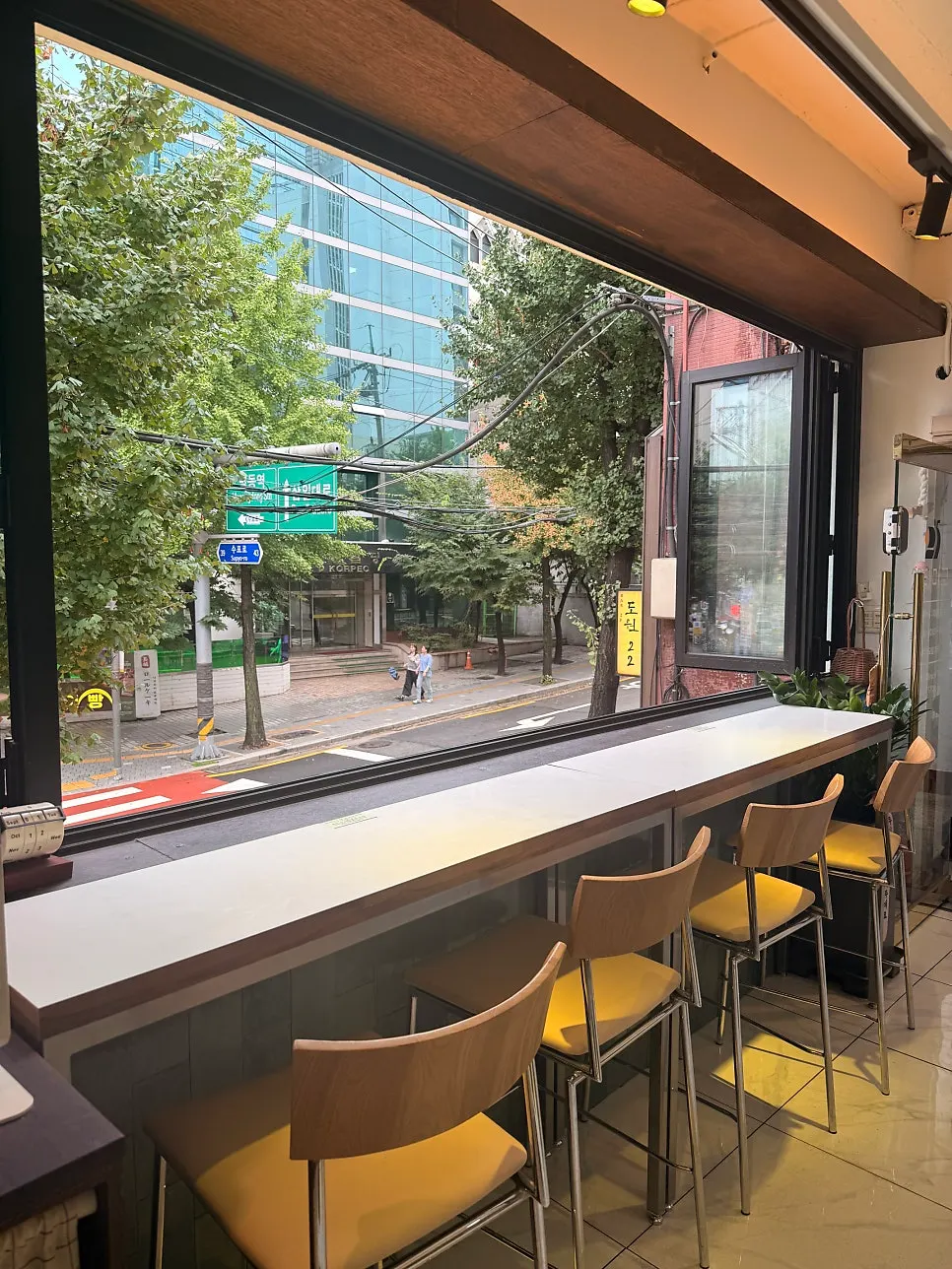 View of street trees seen from the 2nd-floor window