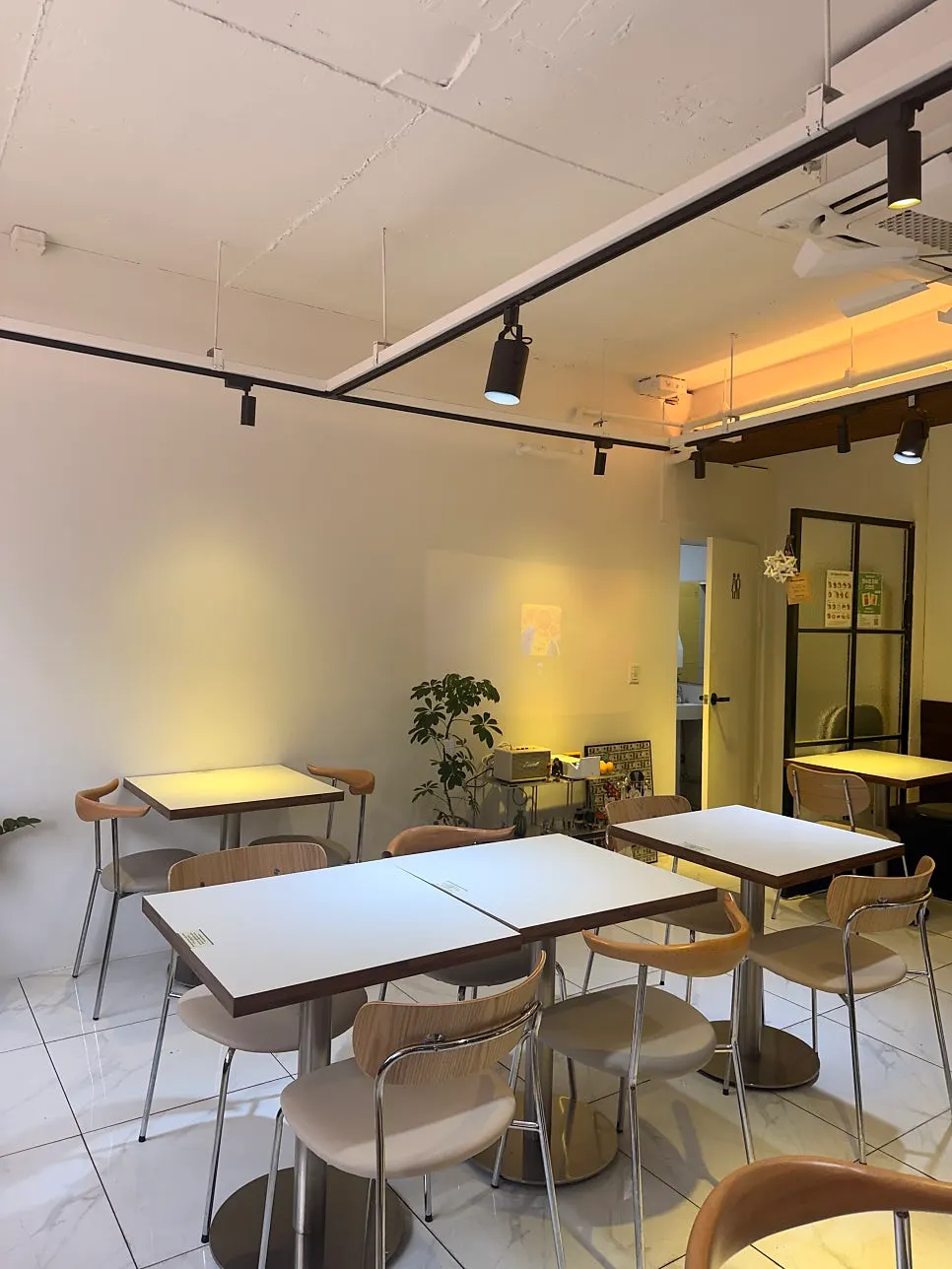 Window seating good for solo dining