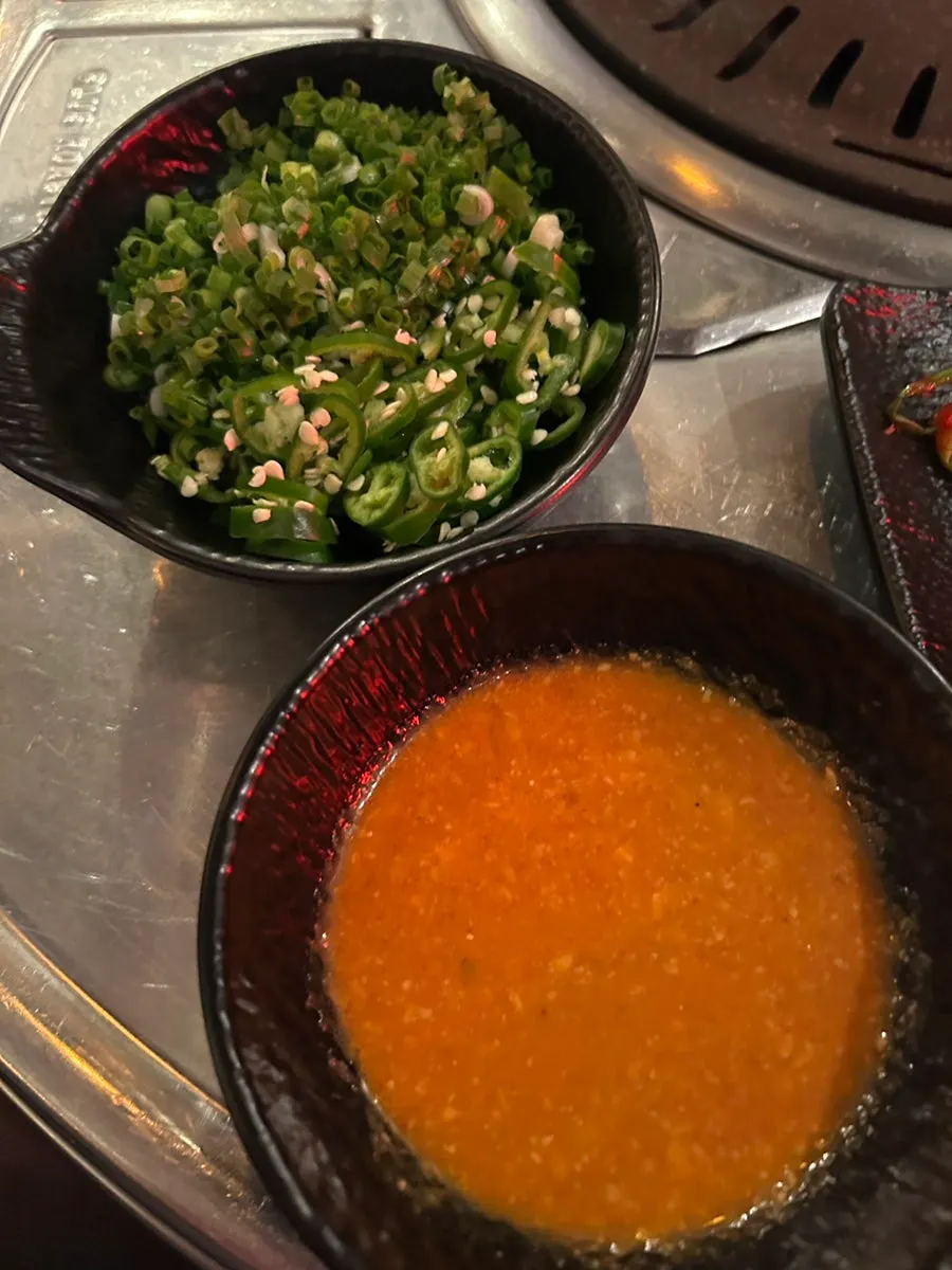 Baegyeom Makchang's soybean-based dipping sauce