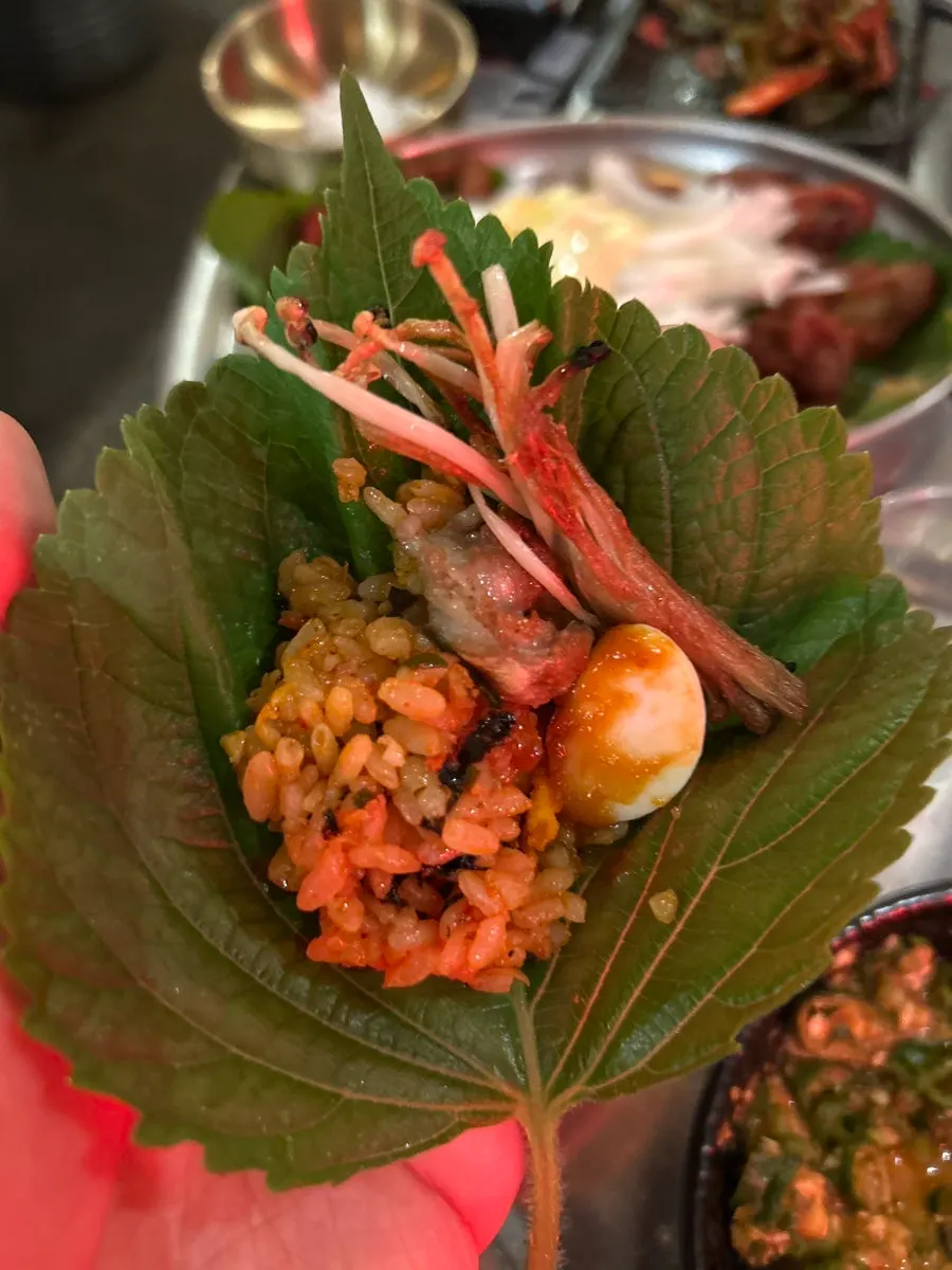 A spoonful of jeotgal fried rice