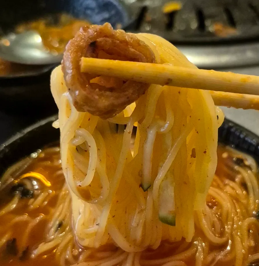Chilled kimchi noodle soup