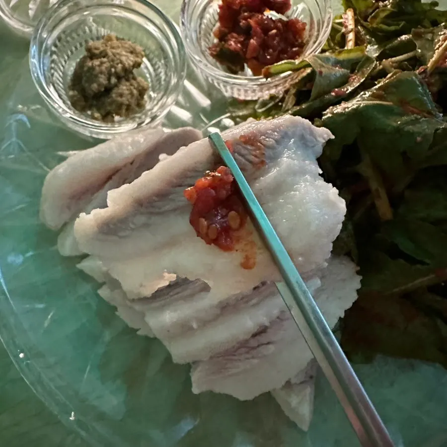 Moss's rucola and boiled pork belly set