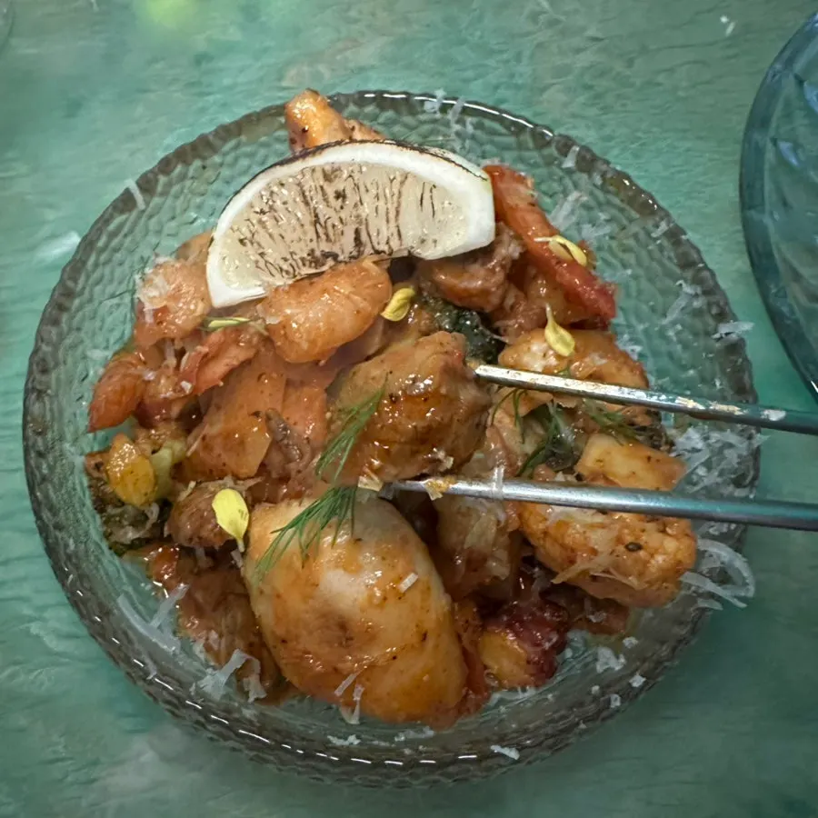 Gochujang butter seafood stir-fry with shrimp and whelk