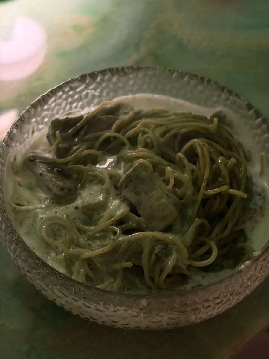 Green Carbonara main bar dish