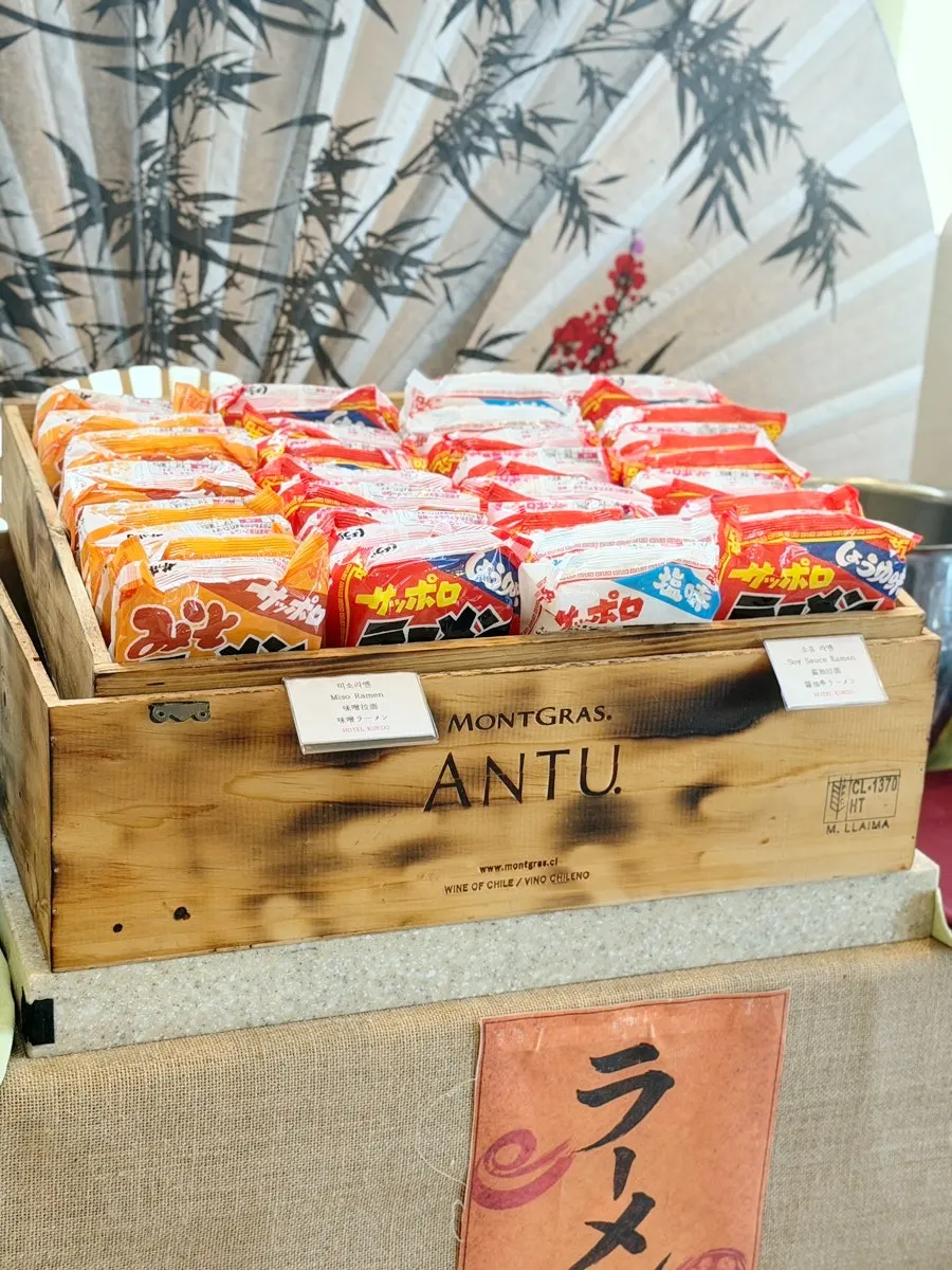 Asian buffet served alongside the main dish
