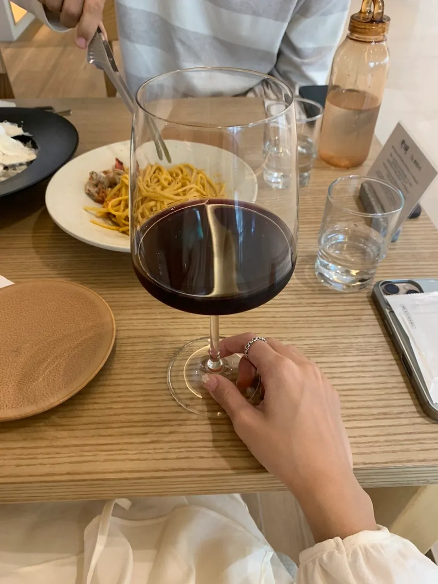 Photo of food paired with red wine