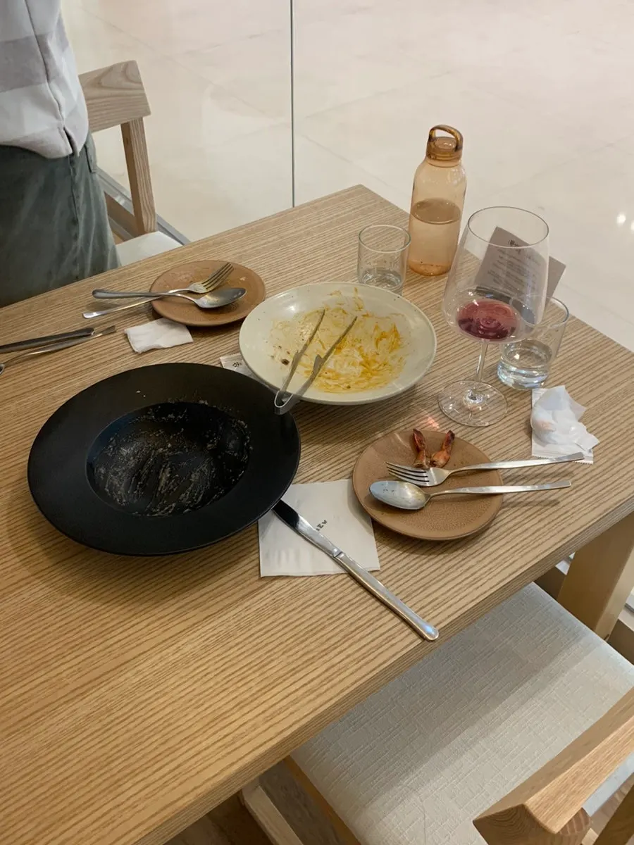 Photo of the table after the meal