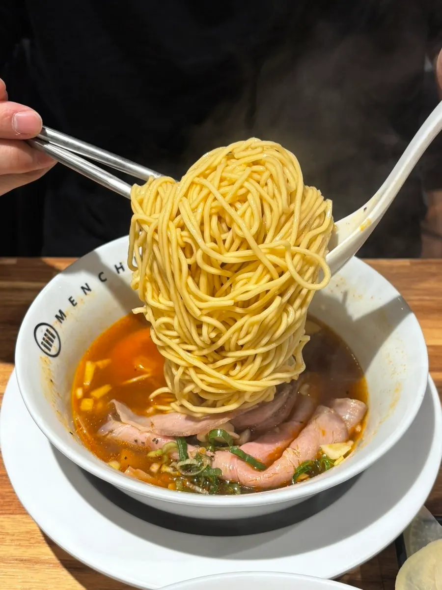 Spicy shoyu ramen with red broth