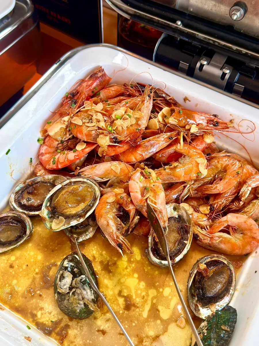 Japanese and Korean buffet dishes