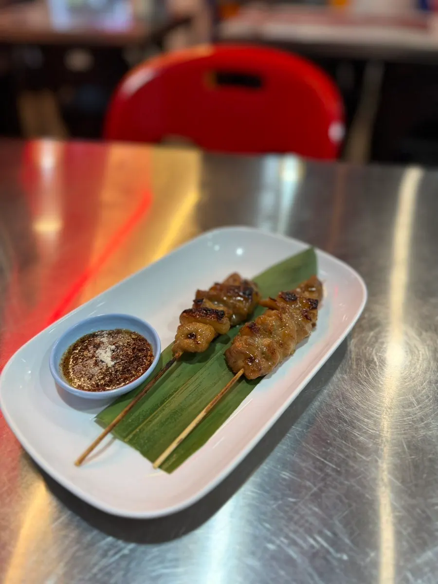 Moo ping pairing enjoyed as a beer snack