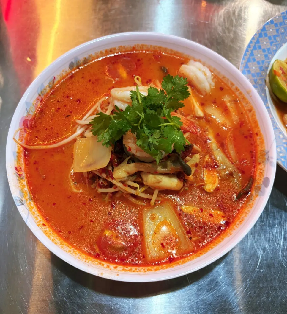 Three Thai dishes ordered for a solo meal