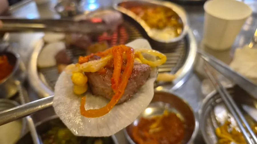 숭덩숭덩 썬 뒷고기 구이