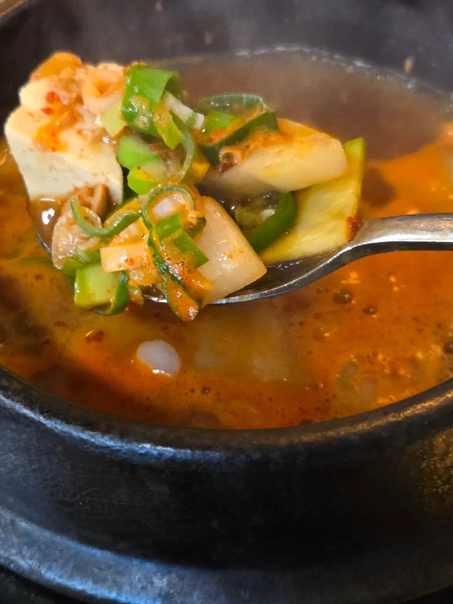 Doenjang stew served with the meal