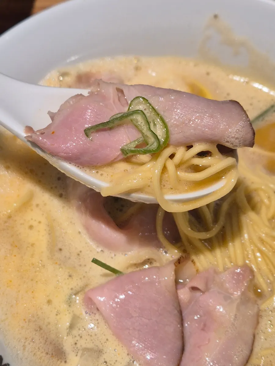 Moderately spicy tori paitan ramen