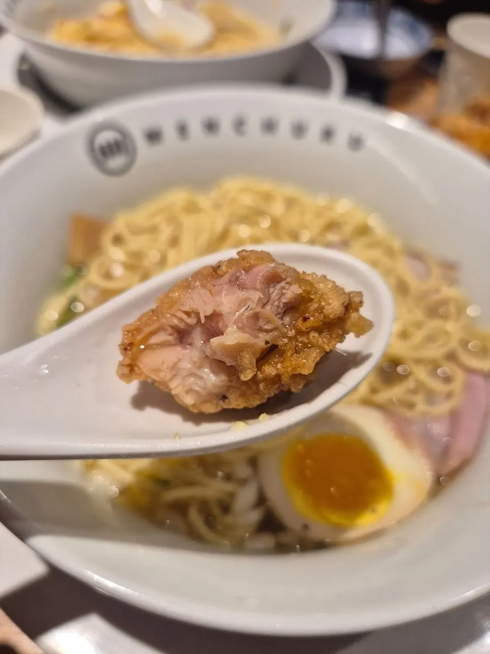 Freshly fried karaage with lemon