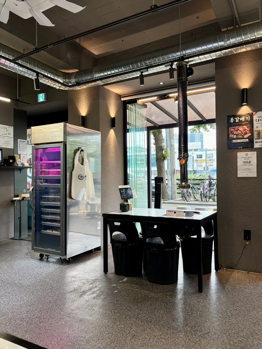 View of the tables on Yukjjip's second floor