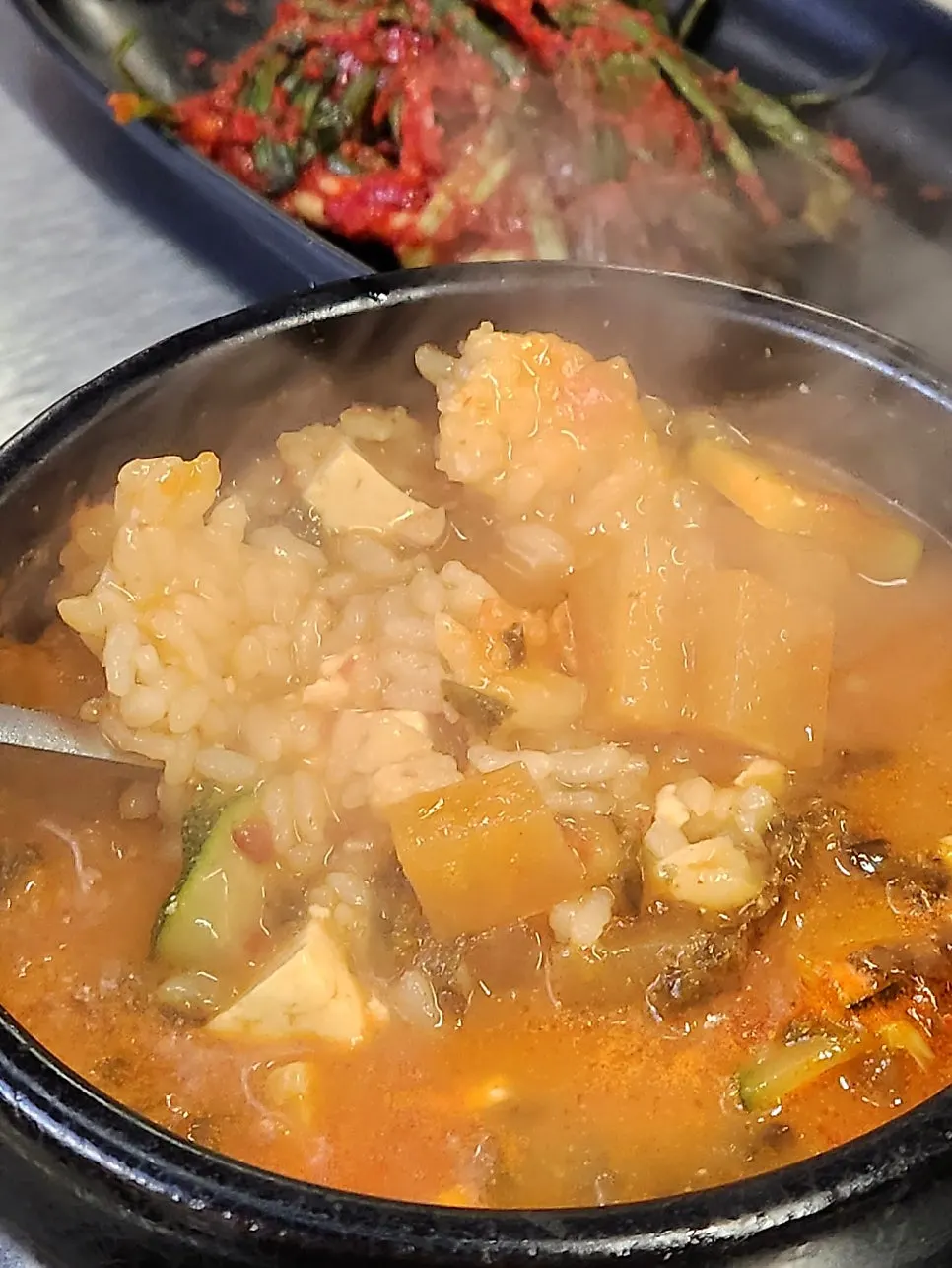 고기 식사 마무리로 주문한 된장말이밥