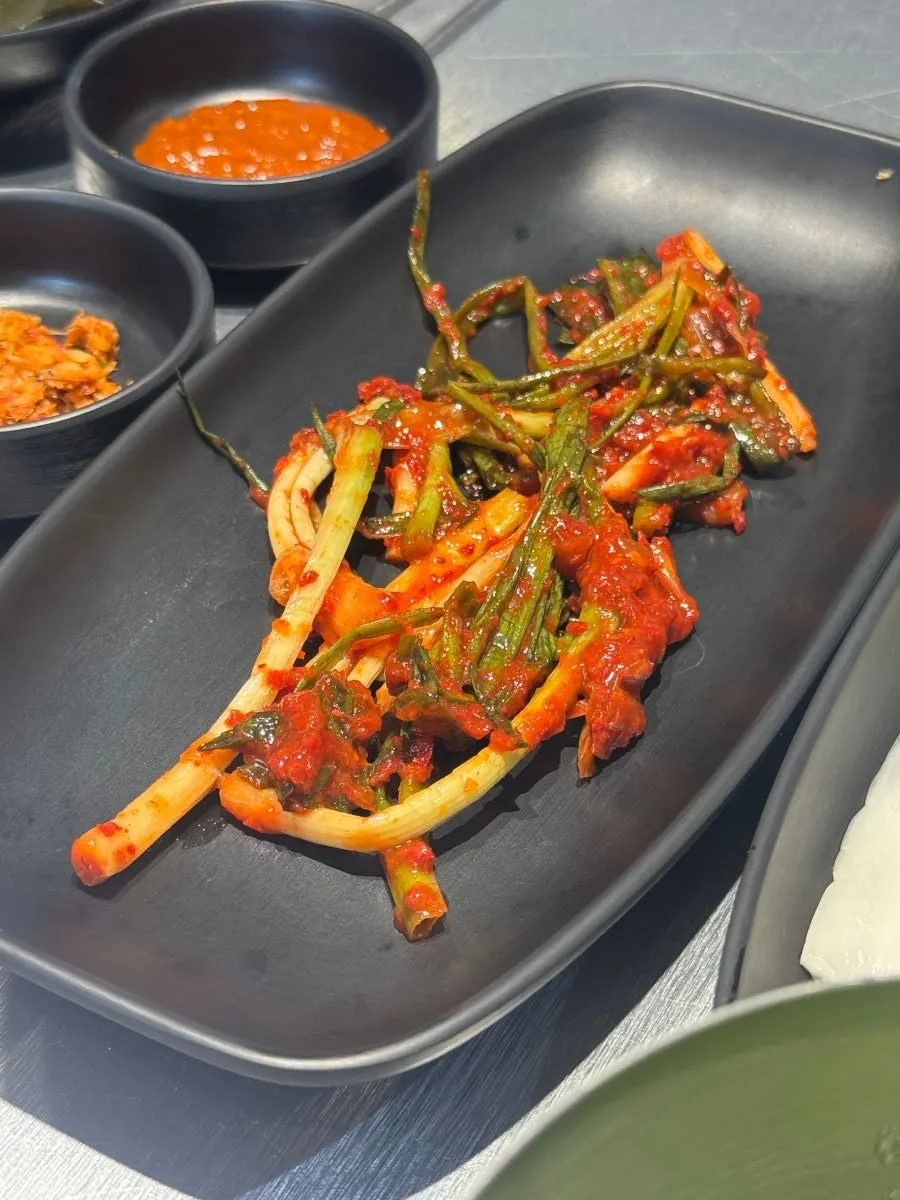 Baek-kimchi served alongside the meat