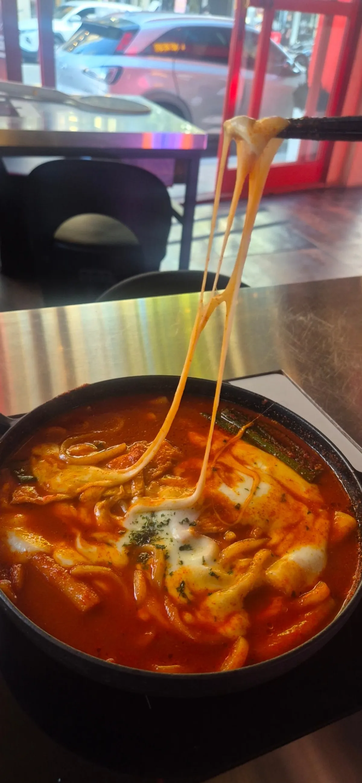 Chewy wheat rice cake wrapped in fish cake