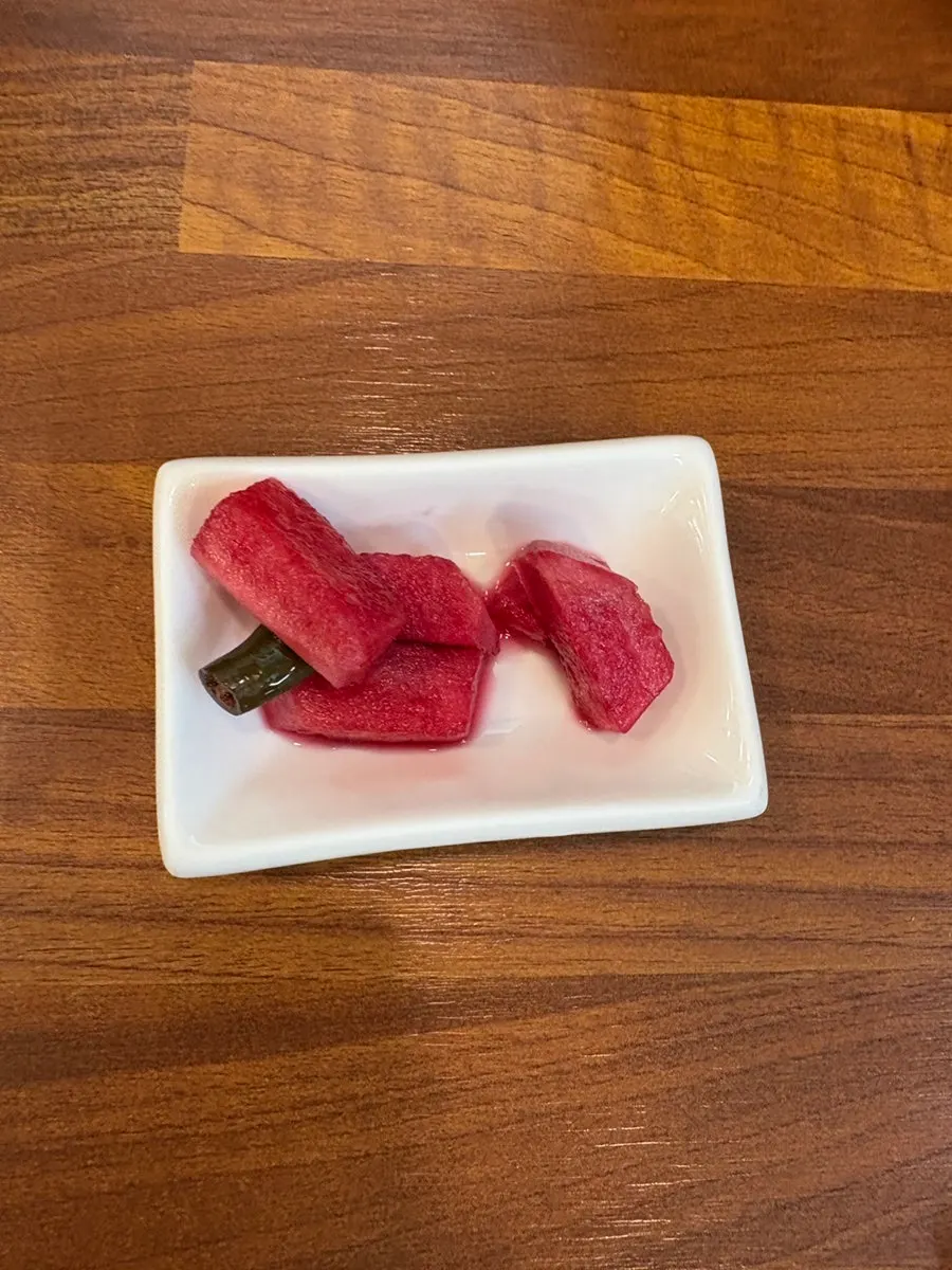 A scene from the meal with tori paitan