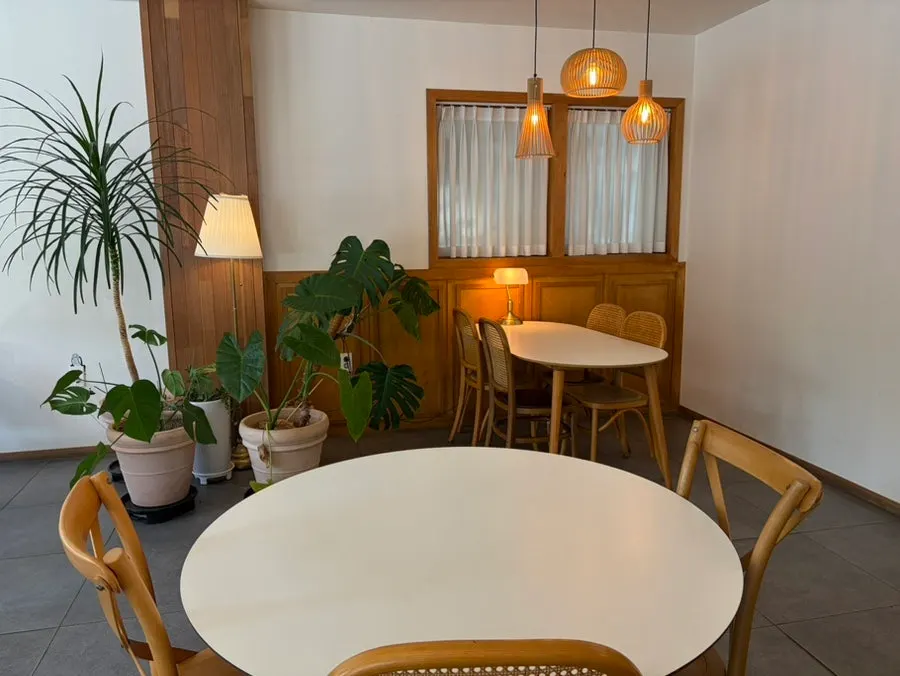 Sandwich and poke laid out on a table at Eopcheonri382 Chungbuk National University Branch