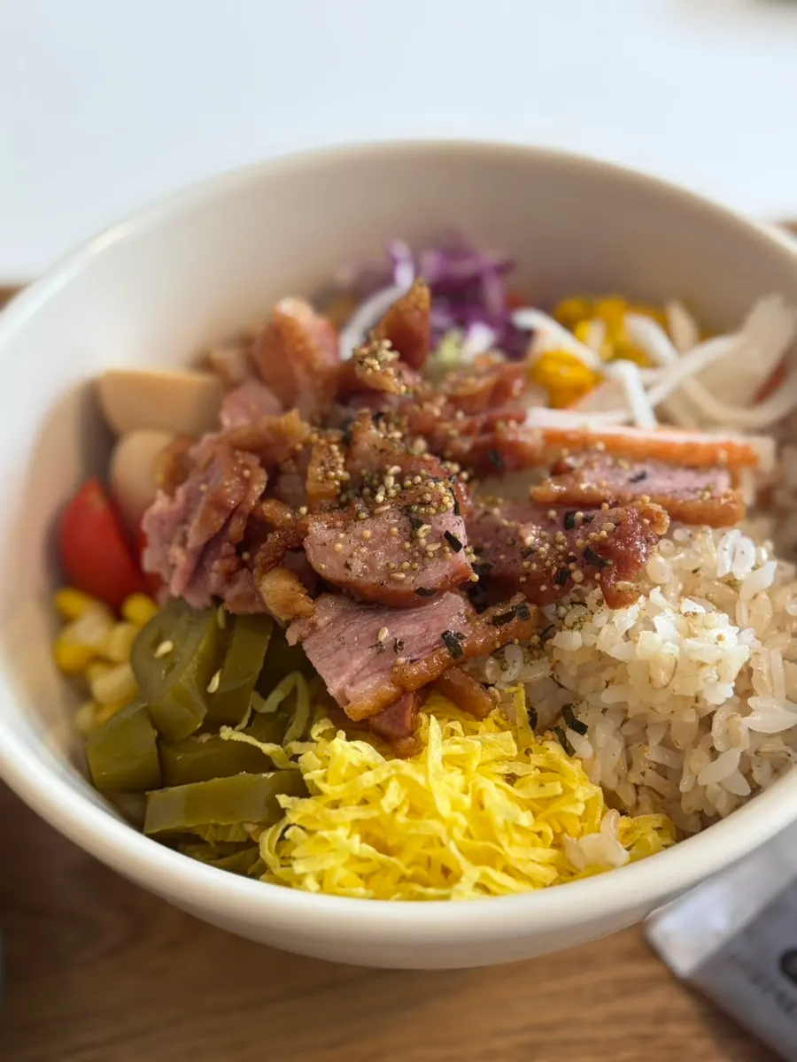 Hori smoked poke salad with generous sauce
