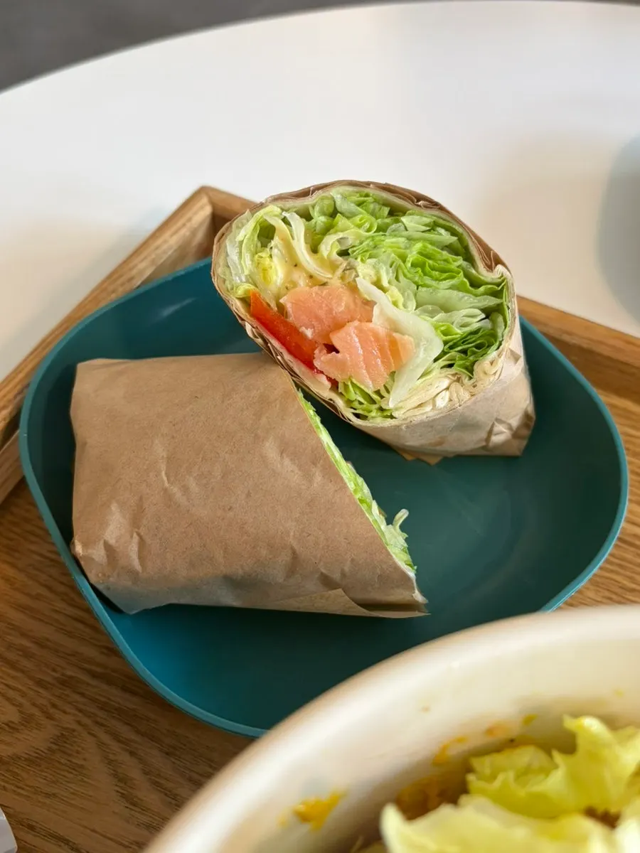 Cross-section of the salmon tortilla wrap