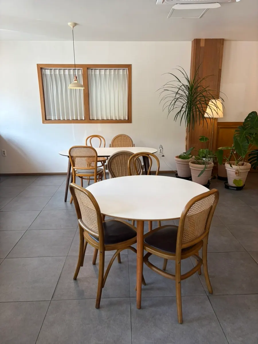 A table good for eating a meal in the store