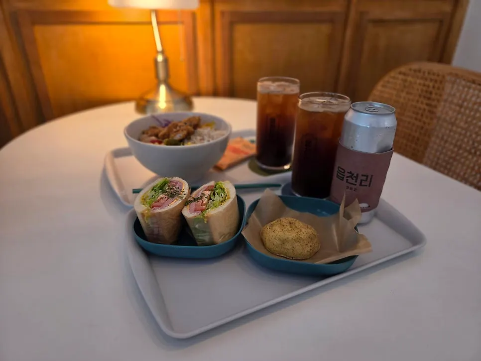 Round snack menu item served with coffee