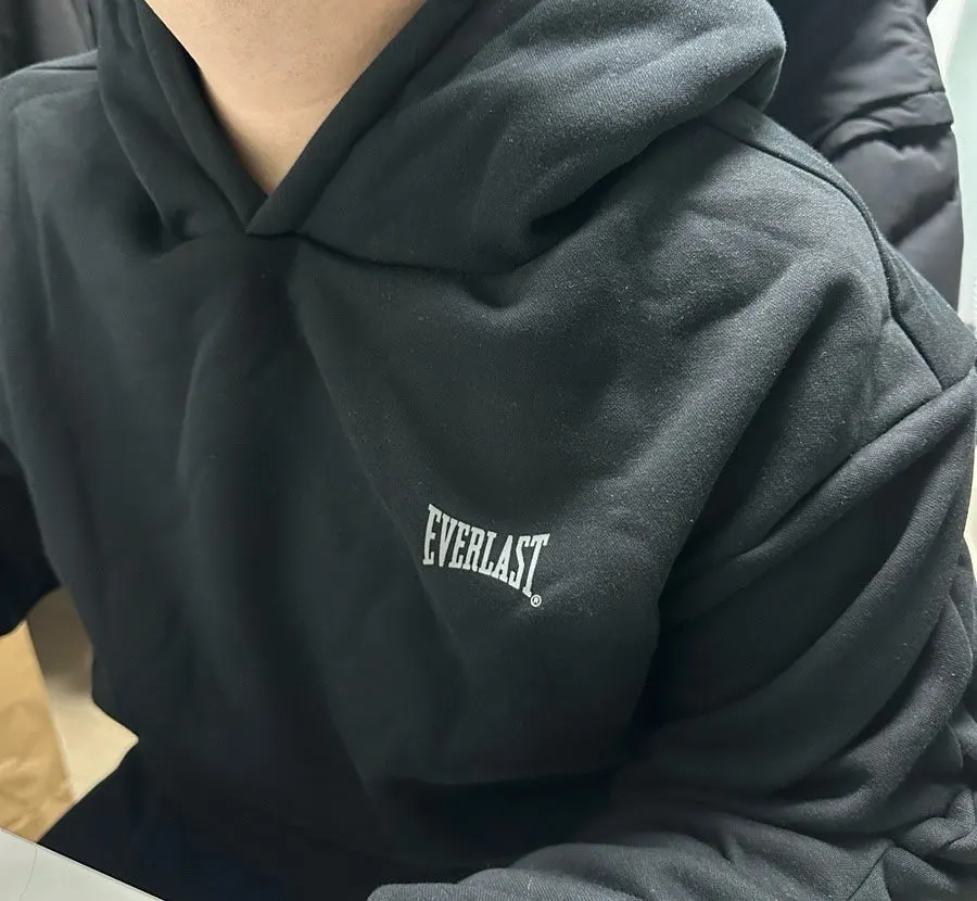 Black fleece tracksuit set for winter