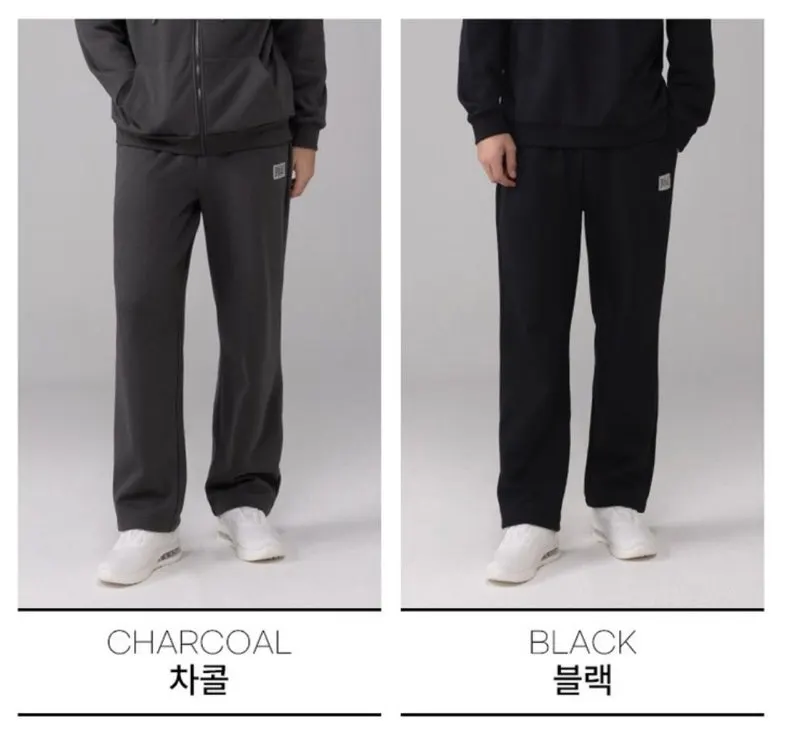 Charcoal and black fleece pants